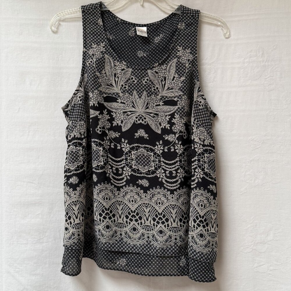 Bila Boho Sleeveless Blouse Womens Medium Paisley Rayon Boho Cottage Festival‎